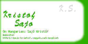 kristof sajo business card