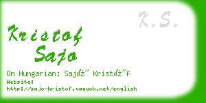 kristof sajo business card